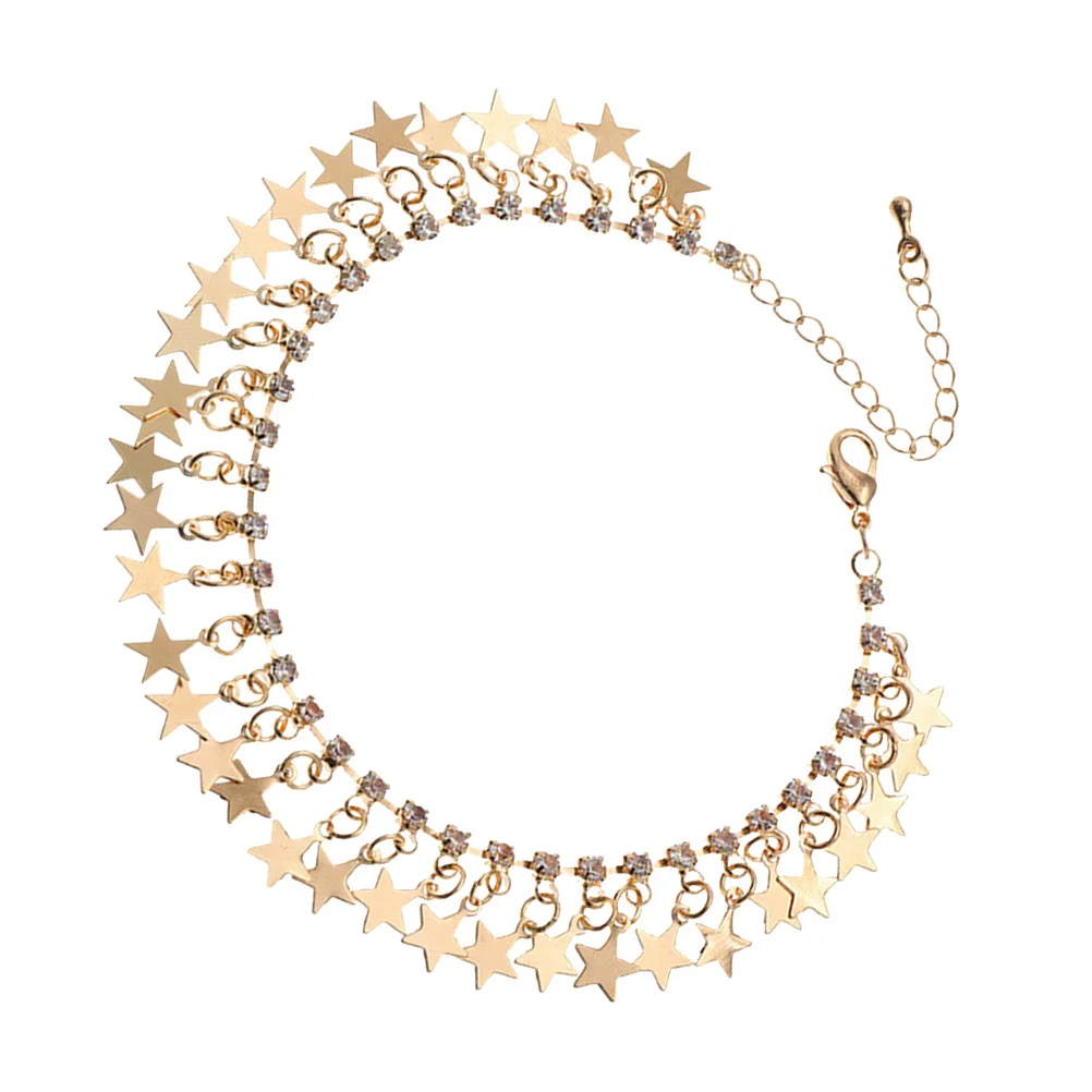 سلسلة الكاحل على شكل نجمة خماسية مجوهرات أنيقة للقدم للفتيات إكسسوارات عصرية هدية عيد الميلاد والذكرى السنوية سلسلة خلخال #5