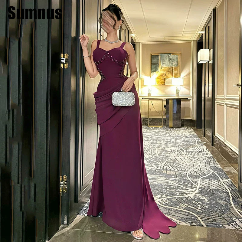 

Sumnus Simple Mermaid Fuchsia Prom Dress Sleeveless Beading Party Dresses Floor Length Formal Gowns 2025 Women Customized