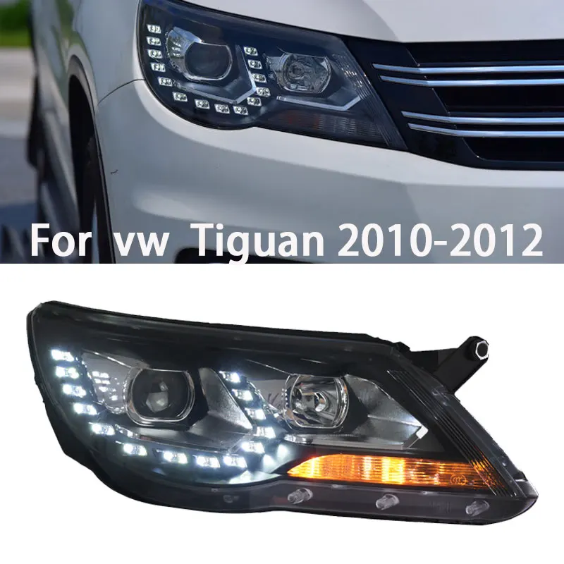 

Фары для VW Volkswagen Tiguan 2009-2012, автомобильные принадлежности, стандартные DRL Hella 5, ксеноновые линзы Hid H7 Tiguan, автомобильные аксессуары