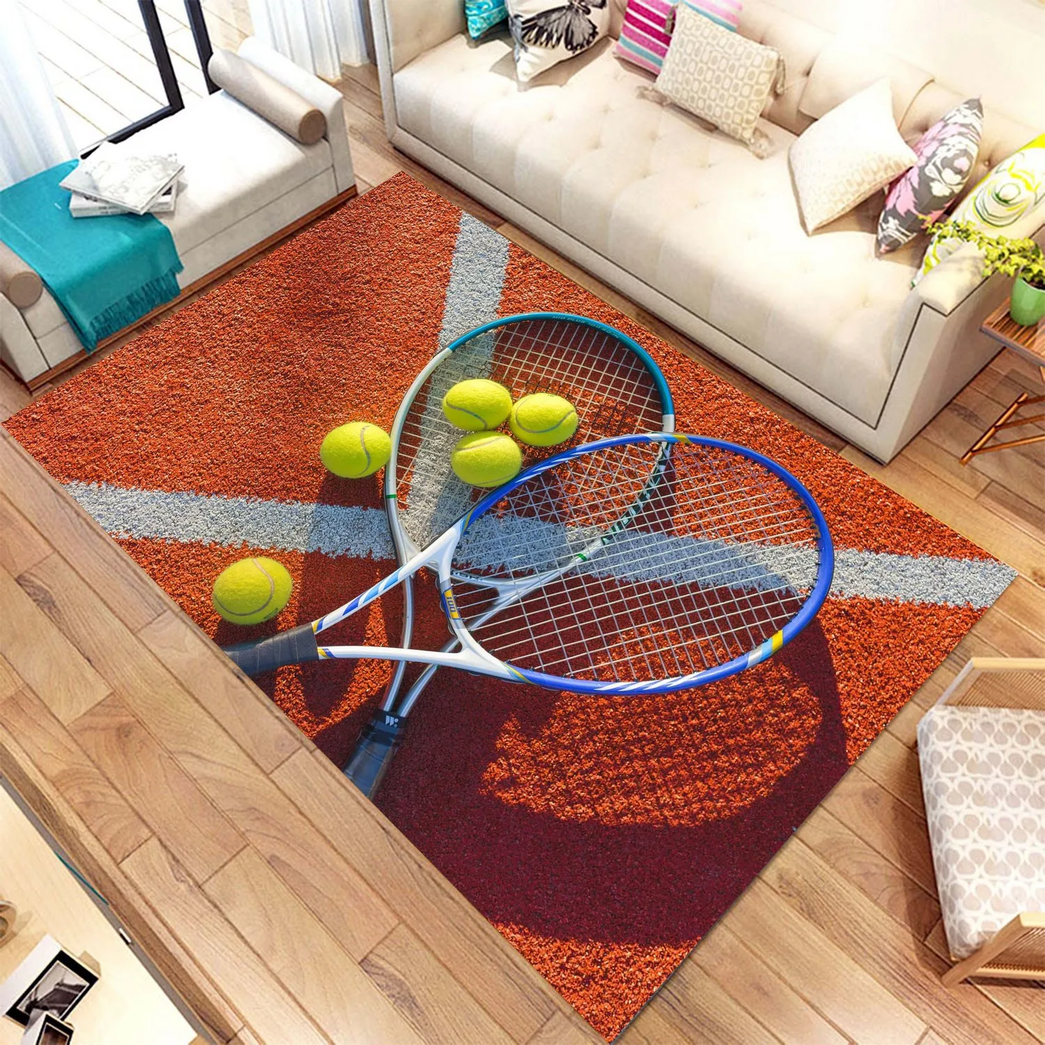 Tennis Rug For Living Room, Fan , Area Rug, Popular Rug, Personalized Gift, themed Rug, Home Decor,Rug, msmd47