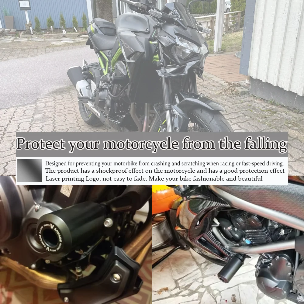 

Frame Slider Crash ProtectorMotorcycle Accessories Falling Protection Engine Crash Pad For KAWASAKI Z900 ZR900 Z900SE 2017-2025