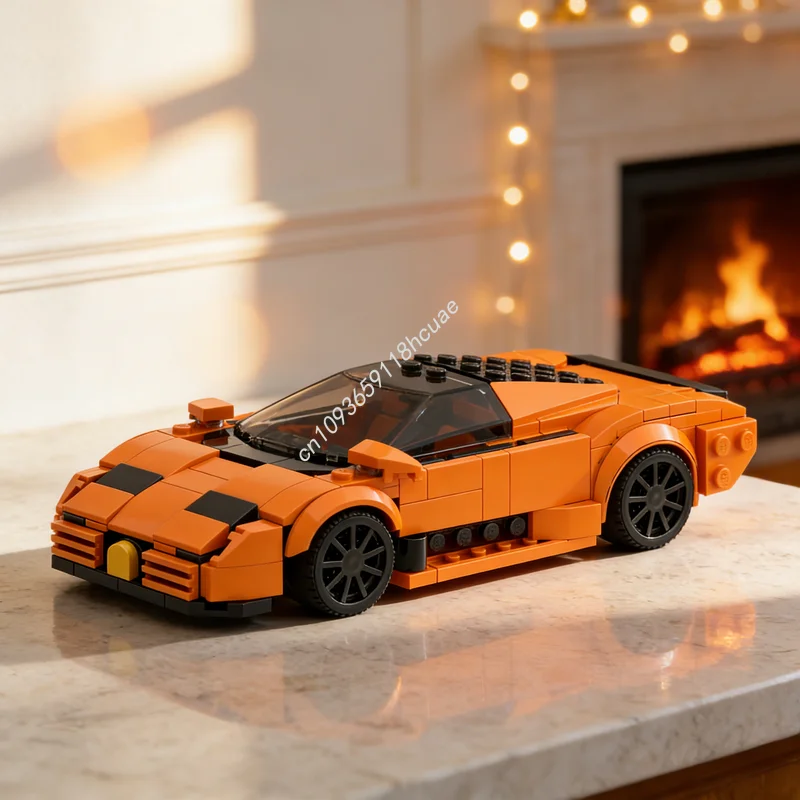 306-teiliger MOC City Champions Bugatti EB Modellbausatz Architektur Weihnachtsgeschenk Spielzeug Idee Bildung Bausteine Geburtstag