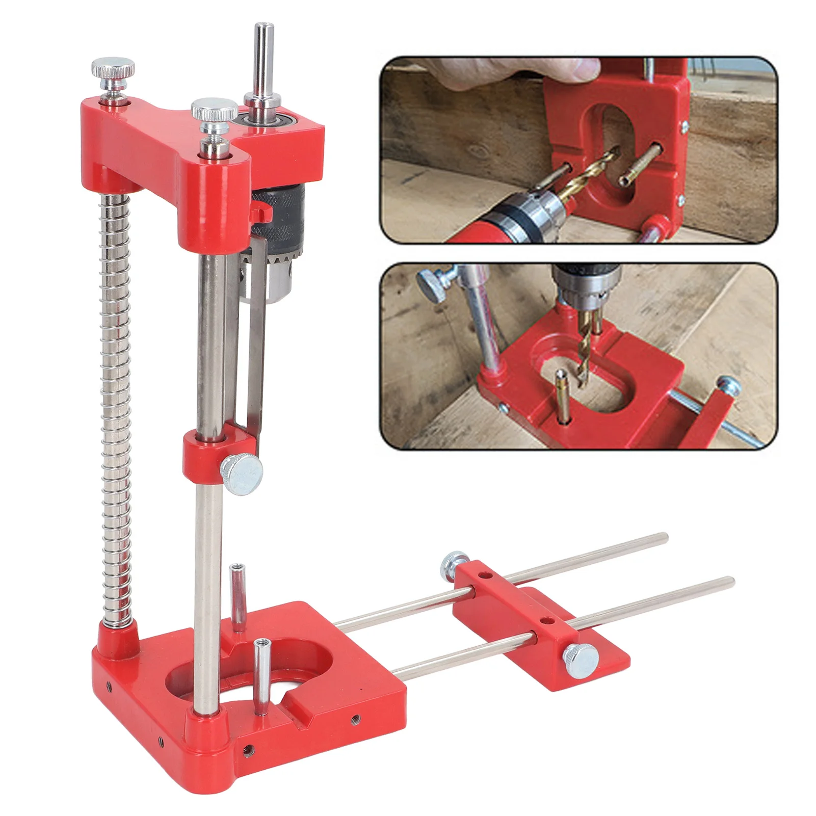 

Woodworking Drill Locator Drilling Jig Attachment Portable High Accuracy Aluminium Alloy Hole Punch Template Guide Tool