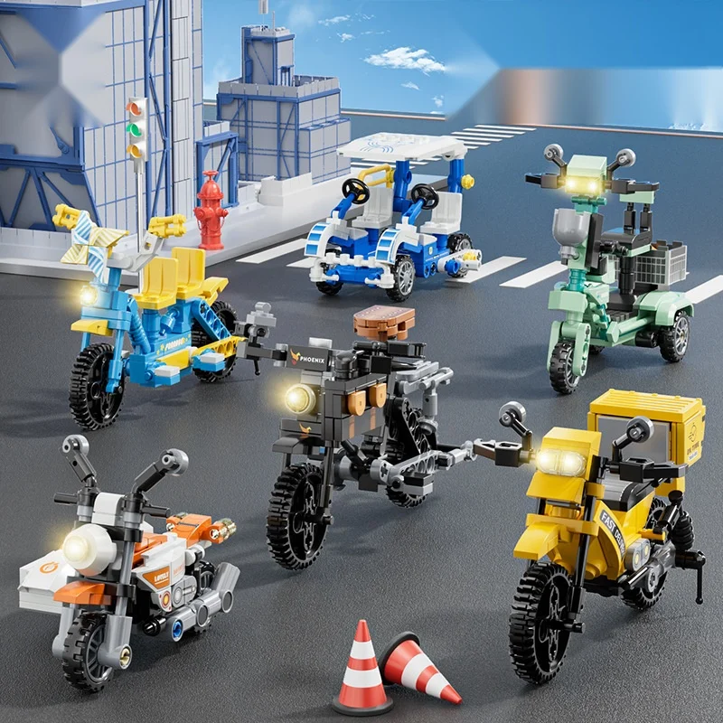 brinquedo-de-blocos-de-montar-de-caminhao-de-transporte-urbano-com-bicicleta-e-motocicleta-figura-montavel-brinquedos-educacionais-presente-para-criancas-e-meninos
