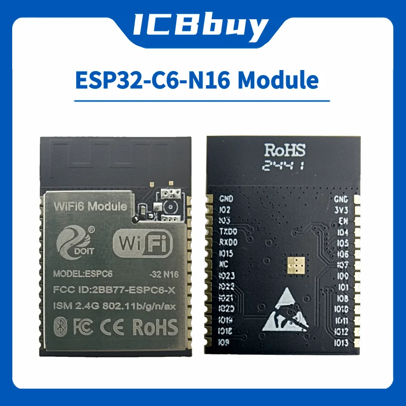 ESPC6-32 N16 Module WIFI/Bluetooth/Zigbee Compatible with ESP32-C6