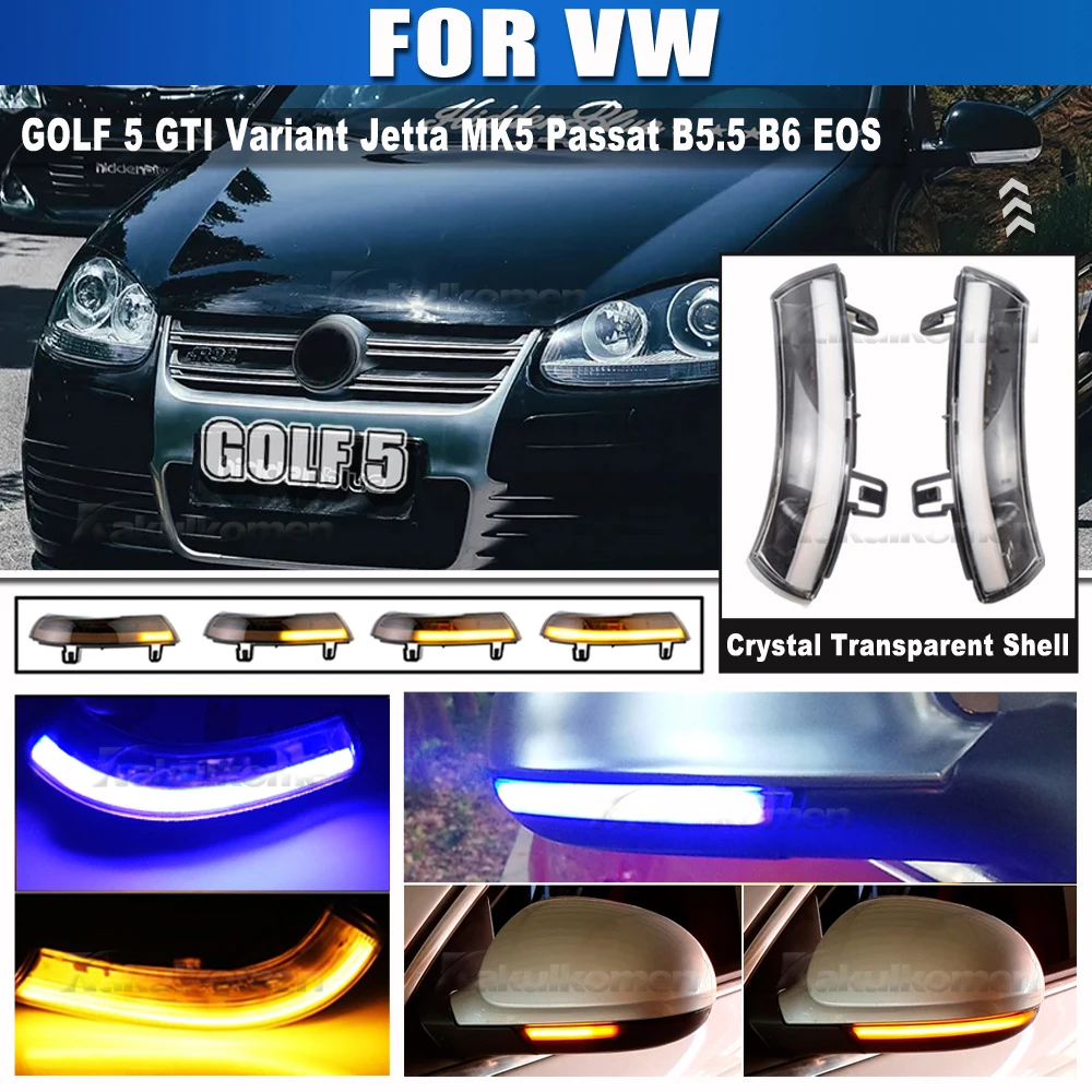 2 stücke für vw golf 5 gti v mk5 jetta passat b16.5 b6 sharan hervorragende eos dynamische led blinker licht seiten flügel spiegel anzeige