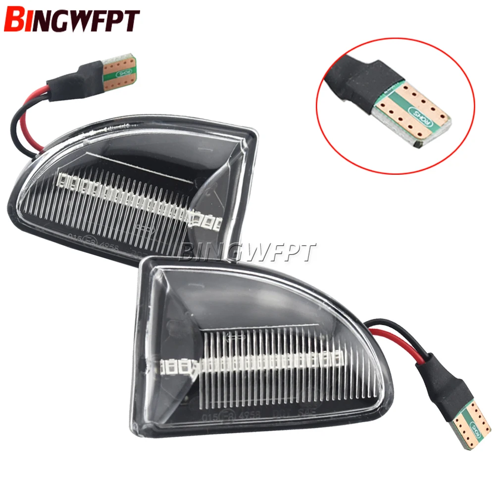 

2PCS LED Dynamic Side Marker Light Turn Signal Lights For Smart Fortwo 451 MK1 MKII 2007-2015 Sequential Blinker