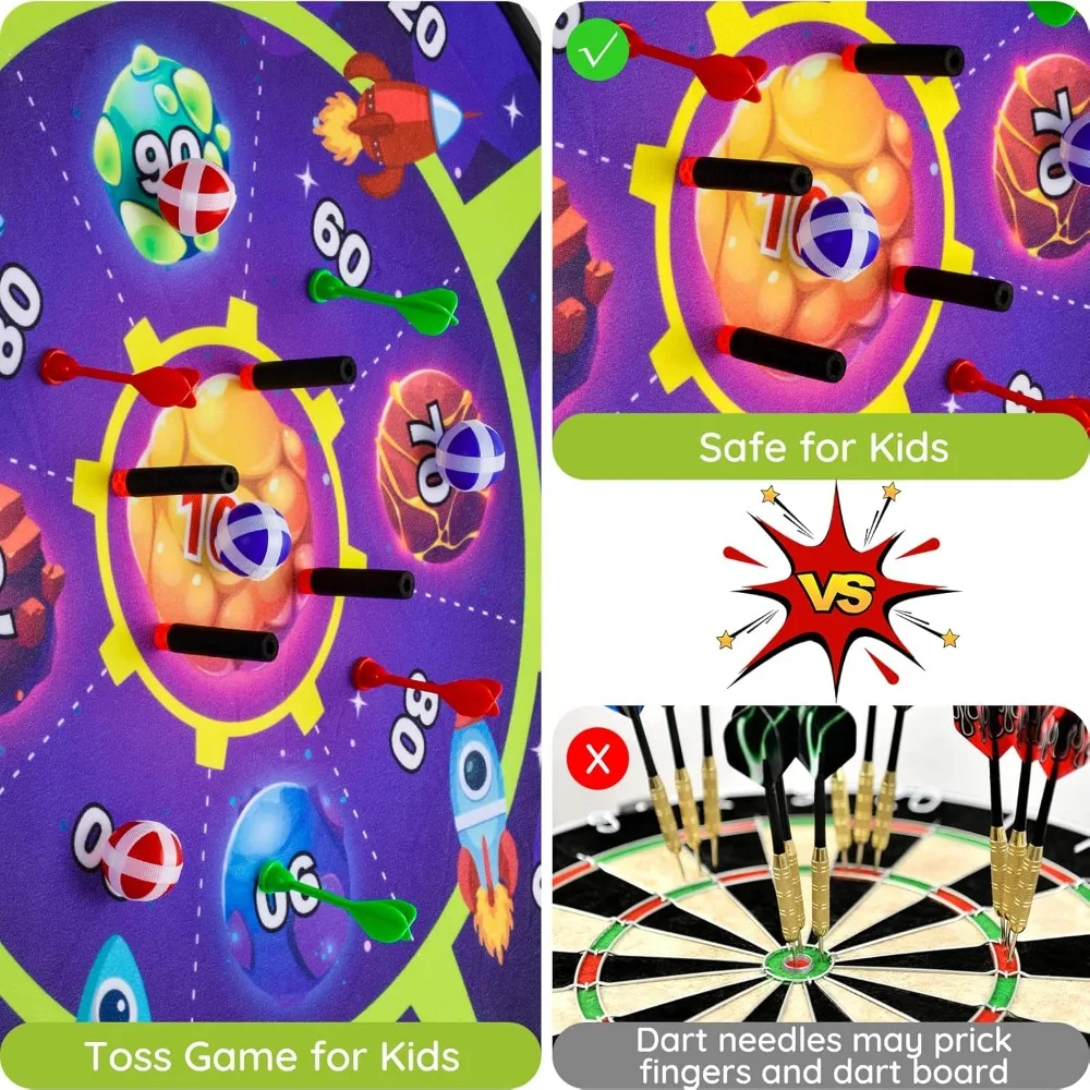 子供用ダーツボード 射撃ゲーム おもちゃの銃付き 粘着ボール ダーツ 室内 屋外 パーティー スポーツ おもちゃ 男の子 女の子への誕生日プレゼント