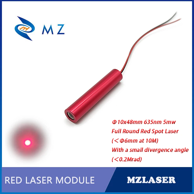 

D10mm 635nm 5mW Full Round Red Spot/Dot With A Small Divergence Angle Laser Positioning For Mechanical Equipments