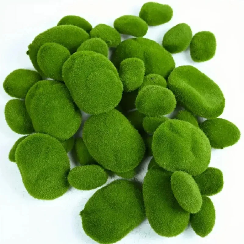 10Pcs Simulation Moss Stone Artificial Moss Rocks Ball Fake Green Plant for Home Garden Flower Pot Decoration Creative Crafts view 5