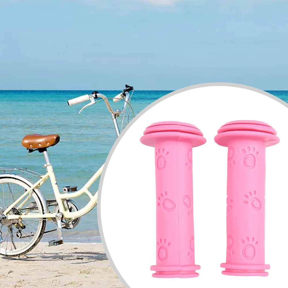 1Pair Rubber Bike Bicycle Handle Bar Grips Anti-slip Waterproof Scooter Handlebar 18mm For BTWIN Kids Bike 14-16inch 2024