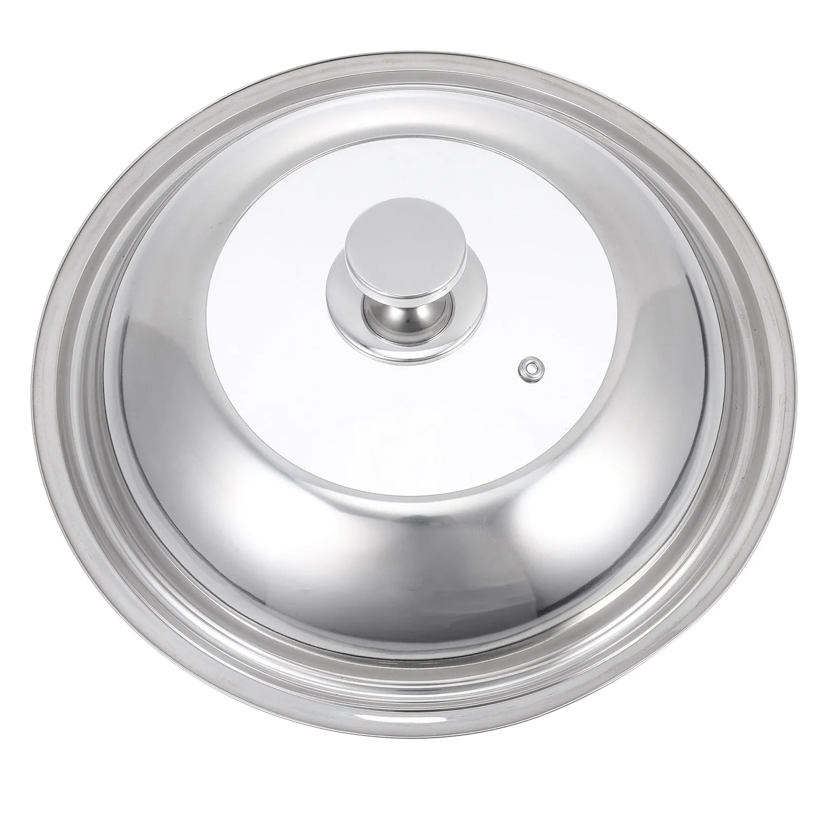 Premium Stainless Steel Pot Lid with Tempered Glass Center Heat-Resistant Anti-Scald Multi-Purpose Cooking Cover for Pots Woks