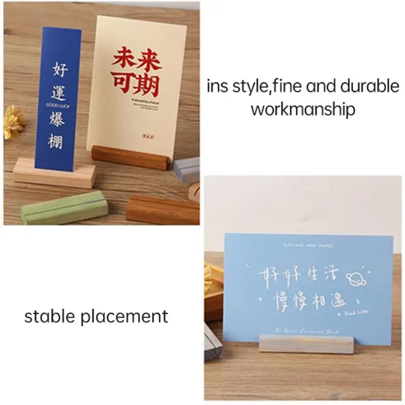 Calendario da tavolo con carte in legno massello o dal design unico Semplicità creativa Forniture per riporre oggetti da scrivania Portafoto in legno massello smussato