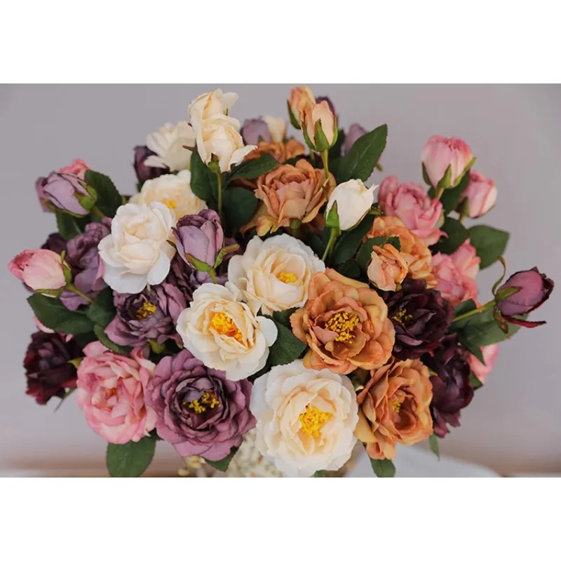 European retro high-footed binaural vase, American creative soft decoration process ornament, Suitable for interior decoration
