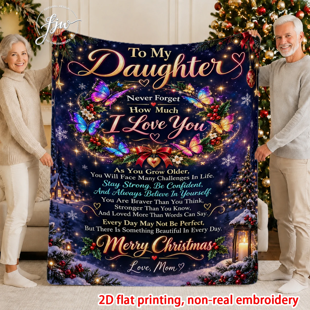 1pcs Christmas Warm Throw Blanket For Family Members Holiday Gift