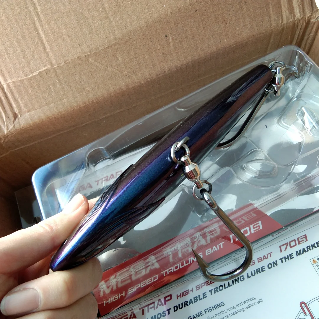 Noeby 1 Stück 170 mm 213 g sinkender Trolling-Köder: Perfekt zum Fangen von Thunfisch, Wahoo und Dorado beim Bootsangeln – Detail 14