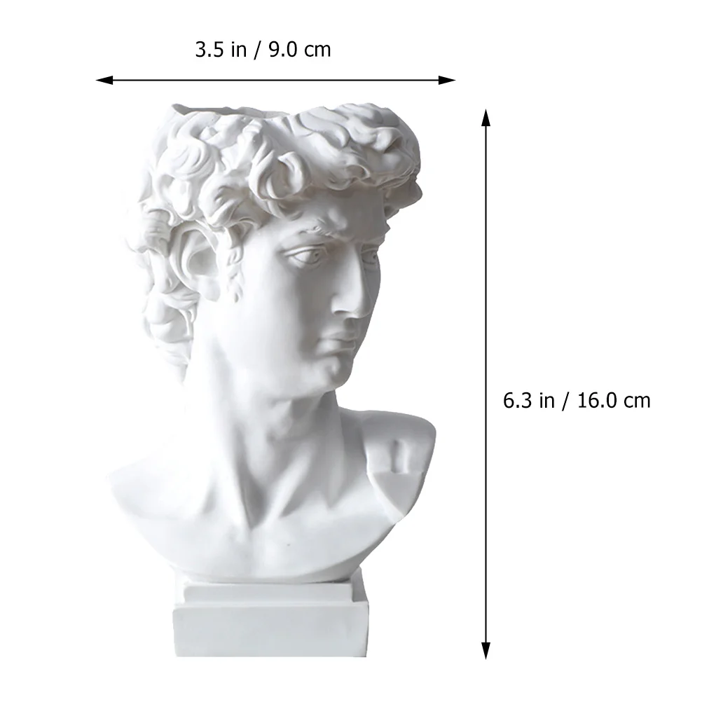 Resin Creative Statue Pen Holder Multifunctional Desktop Plant Container for Office Balcony Funny Statue Pen Holder