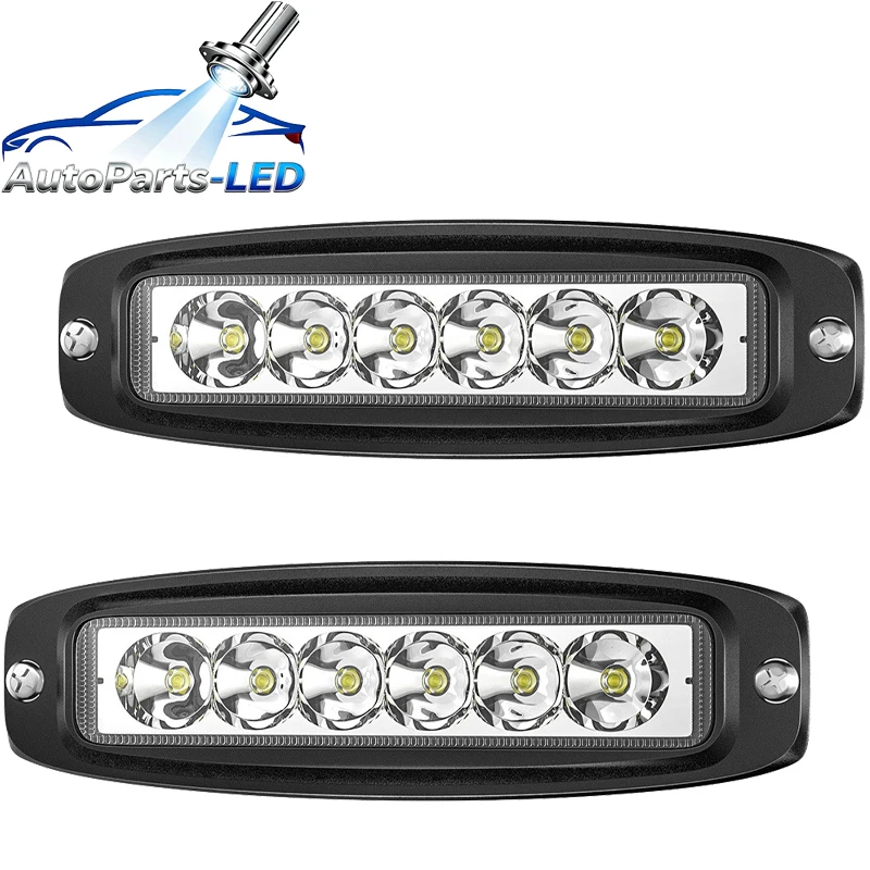 

4pcs 6LED 18W 12V Car Work Light DRL High Bright Spotlight Waterproof Offroad Automobile Truck Night Driving Headlights Fog Lamp
