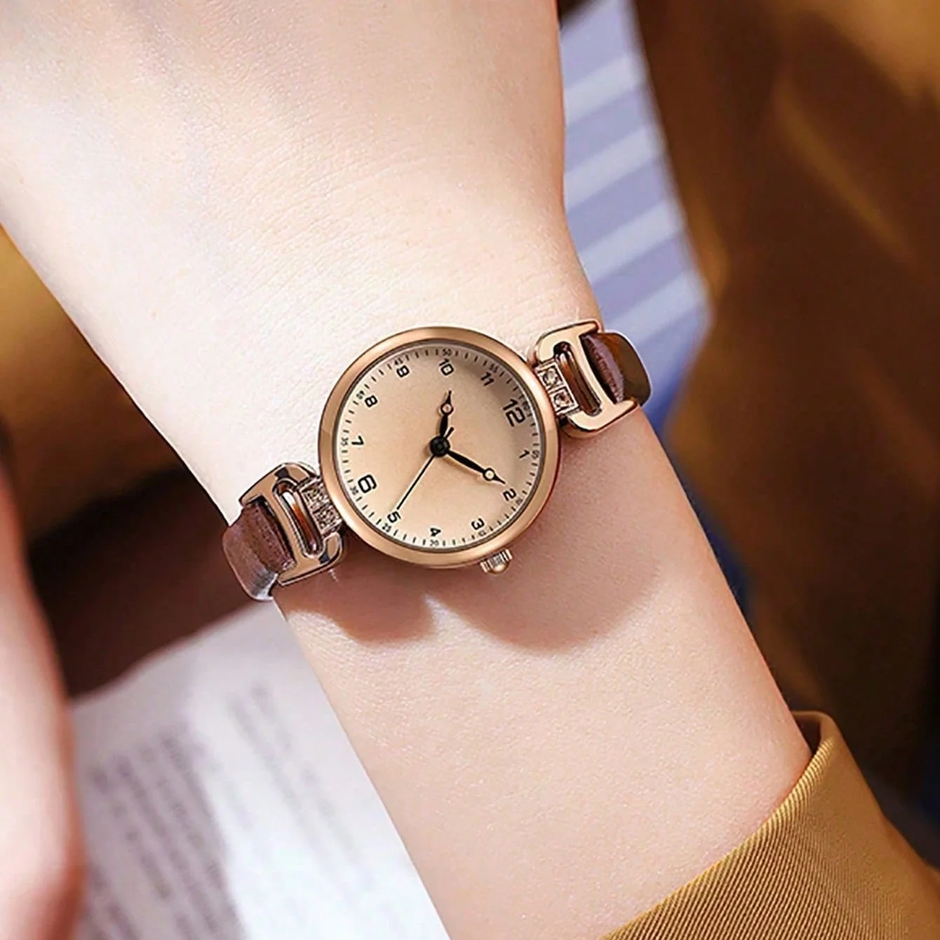 Women's Watch, Quartz Watch, Simple Fashion Casual Watch, Small Elegant Leather Strap, Round Dial