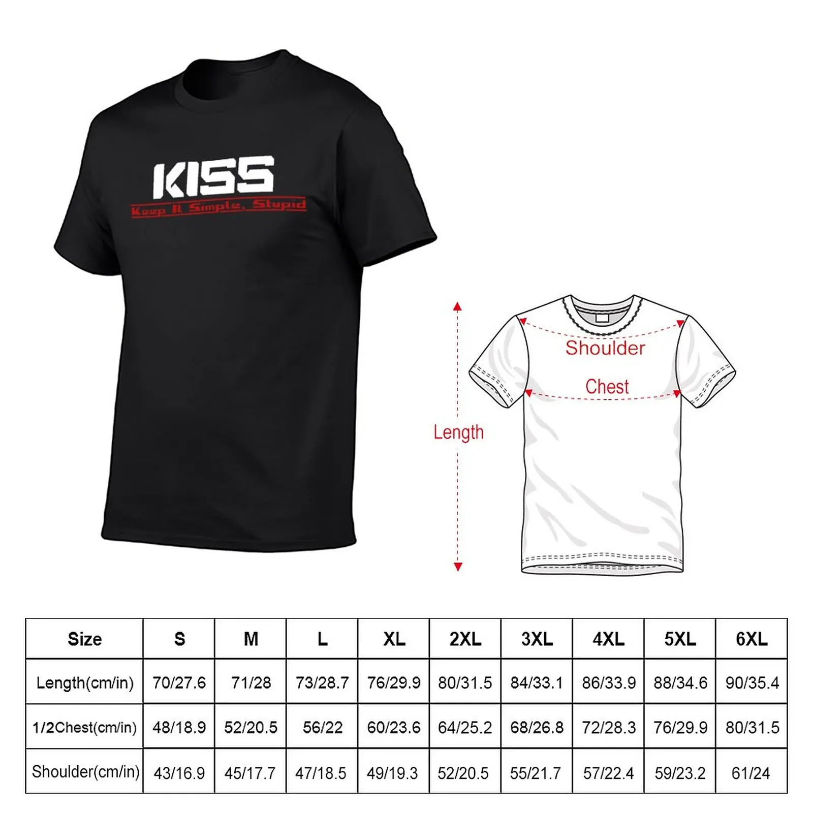 KISS keep it simple, stupid T-Shirt man clothes summer top custom t shirts summer tops mens funny t shirts