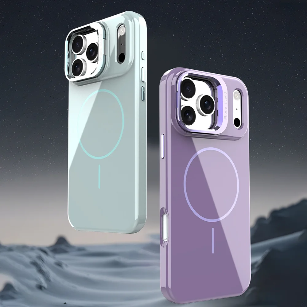 Etui przeciw zarysowaniom do iPhone'a 17 16 15 14 13 Air Pro Max Magsafe Bezprzewodowe ładowanie Obiektyw Mocowanie Kamery Podpórka Flanelowa osłona