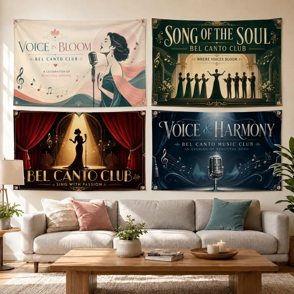 Vocal Choir Club Performance Collection Decor Garage Flags for Bedrooms Outdoor Decor Tapestry Flaga Advertising Barber Shop