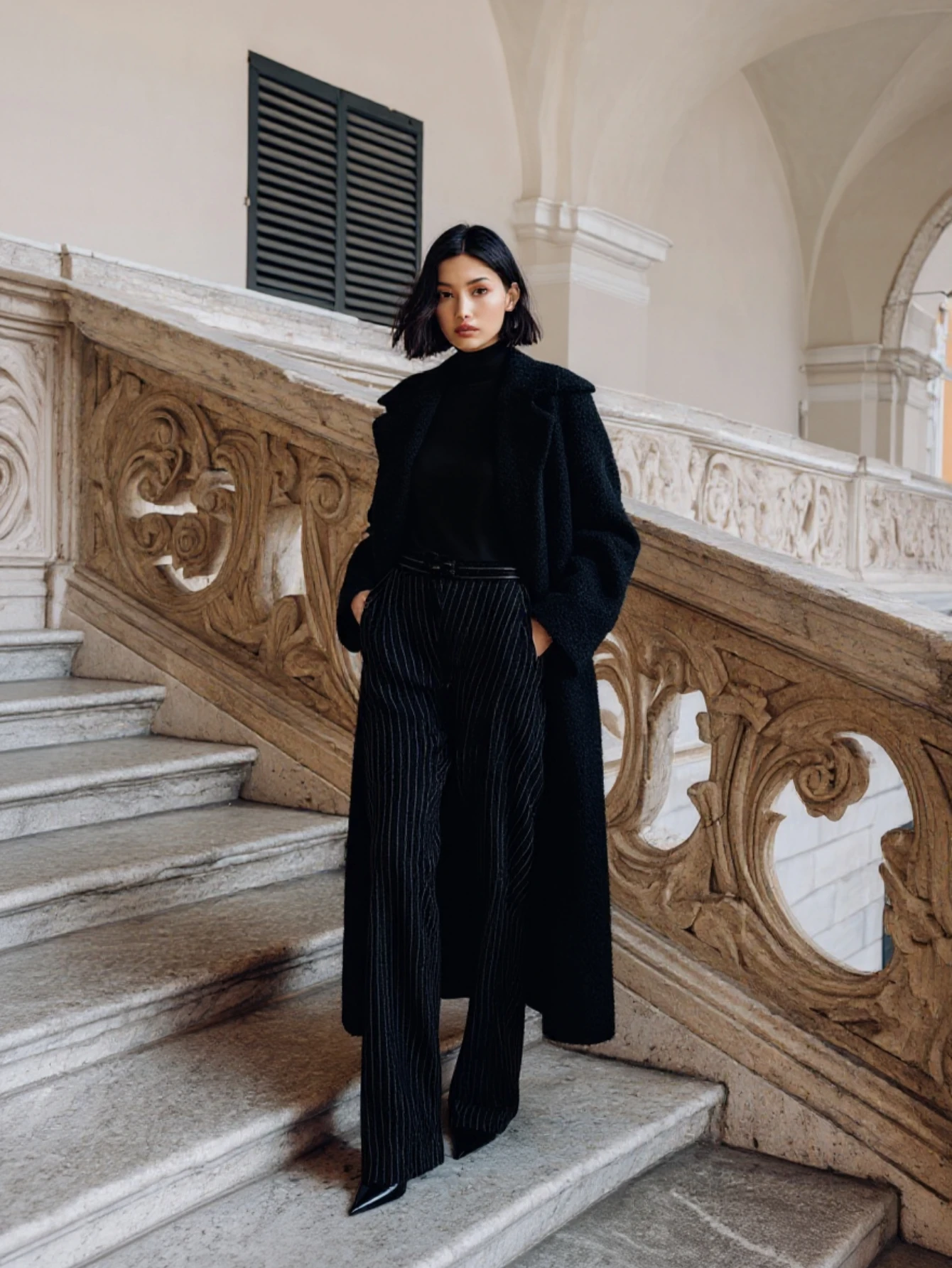 

Mia Muse Boutique, осенний плащ, 2025 г., женский деловой однотонный офисный женский длинный плащ с длинными рукавами и лацканами