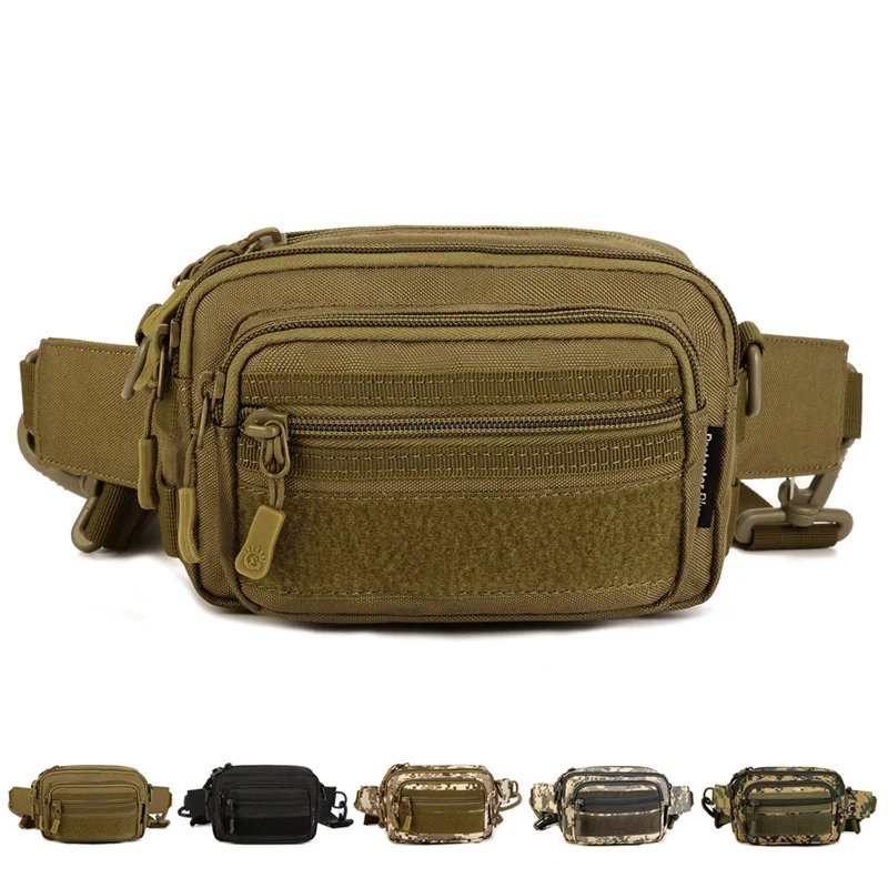 

Military Molle Shoulder/Messenger Crossbody Bag Men 1000D Nylon Travel Fanny Assault Male Waist Pack Belt Clutch Cell Phone