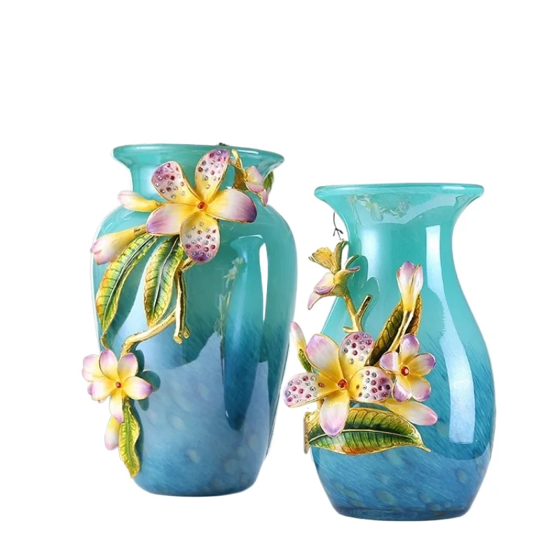 

Enamel color light luxury enamel color glass vase ornament
