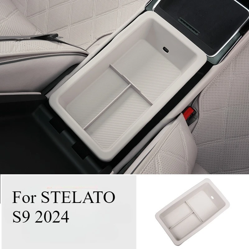 

Для STELATO S9 2024, задний ящик для хранения на центральной консоли, вкладыши, нескользящий силиконовый органайзер, подстаканник, коврик