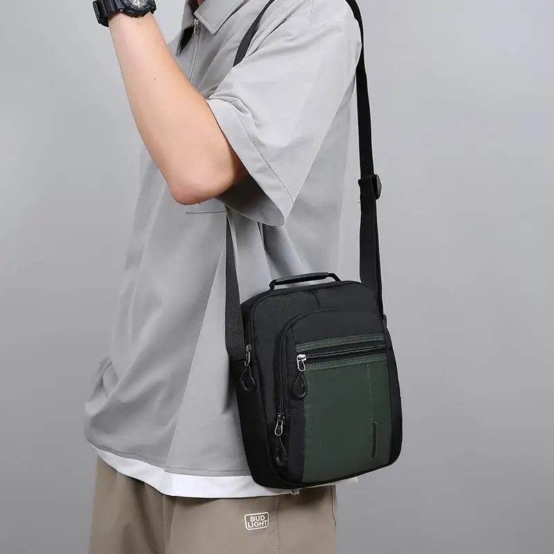Мужская сумка через плечо большой вместимости — модный ремень через плечо с несколькими карманами для работы и путешествий