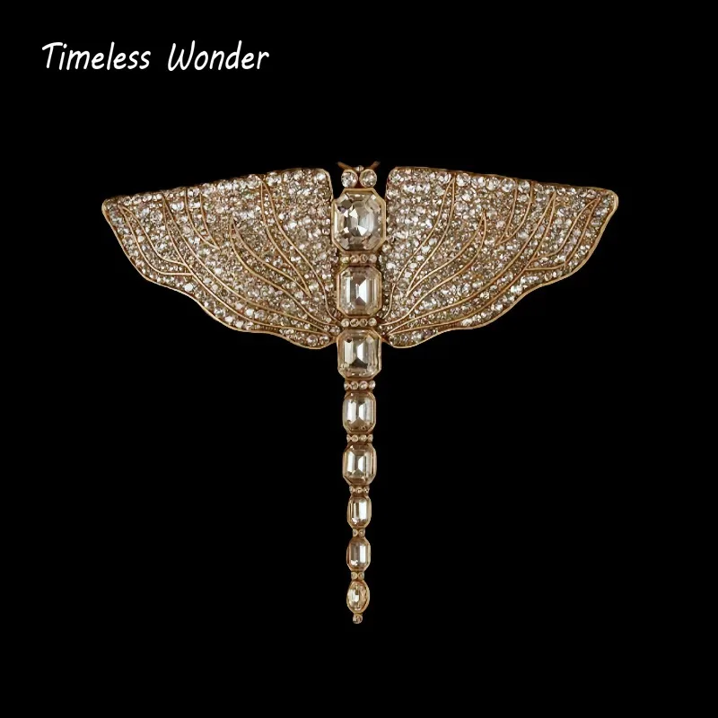 

Timeless Wonder Fancy Crystal Zircon Dragonfly Brooch Pins Women Designer Jewelry Runway Top Trendy Rare Gift Vintage 7523