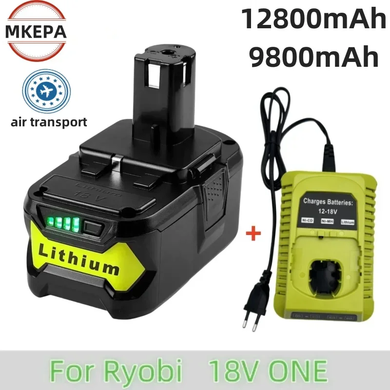 9.8Ah 12.8Ah per RYOBI P108 18 V One +Plus batteria 18 Volt utensili elettrici agli ioni di litio P104 P107 RB18L50 RB18L20 P108