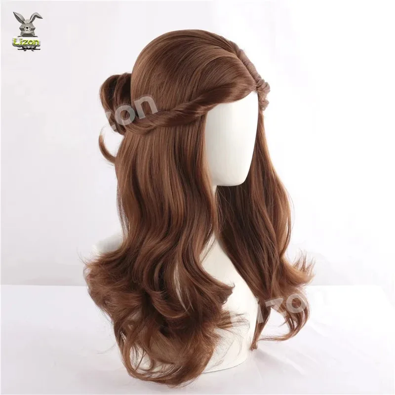 

DY20Beauty and the Beast Princess Belle wig Cosplay Costume Women Long Wavy Synthetic Hair Halloween Party Role Play wigs +Wig C