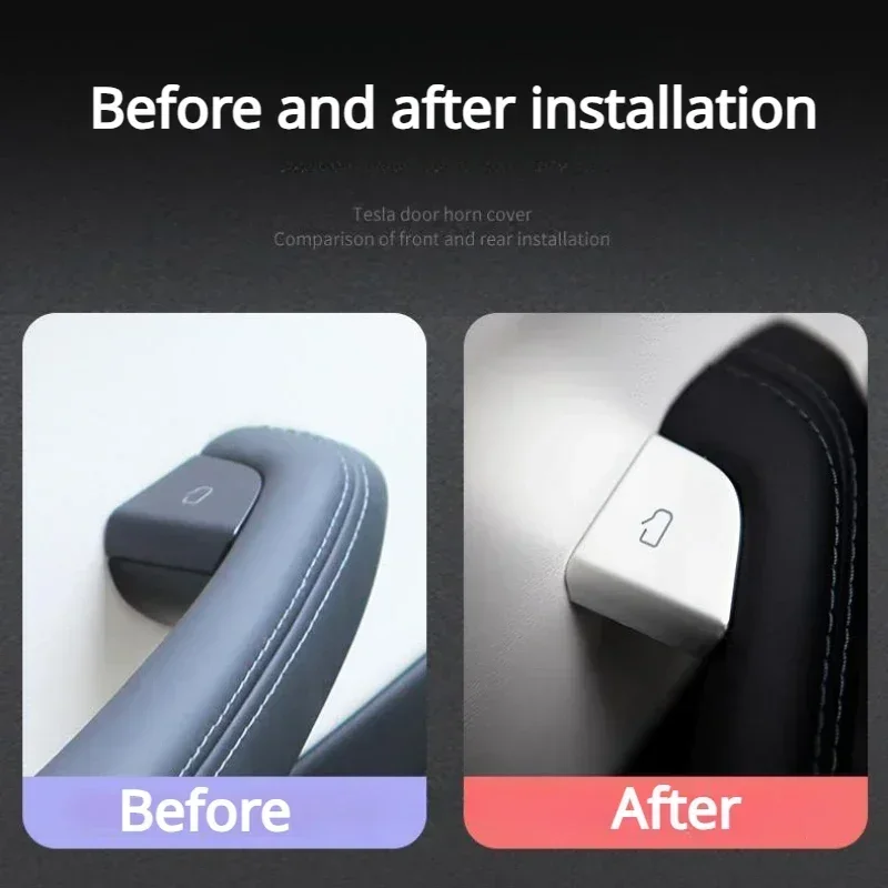 For Tesla Model 3 Highland Model Y Juniper/Launch 2025 Car Open Door Button Stickers 4X Handle Cover Interior Protection Trim