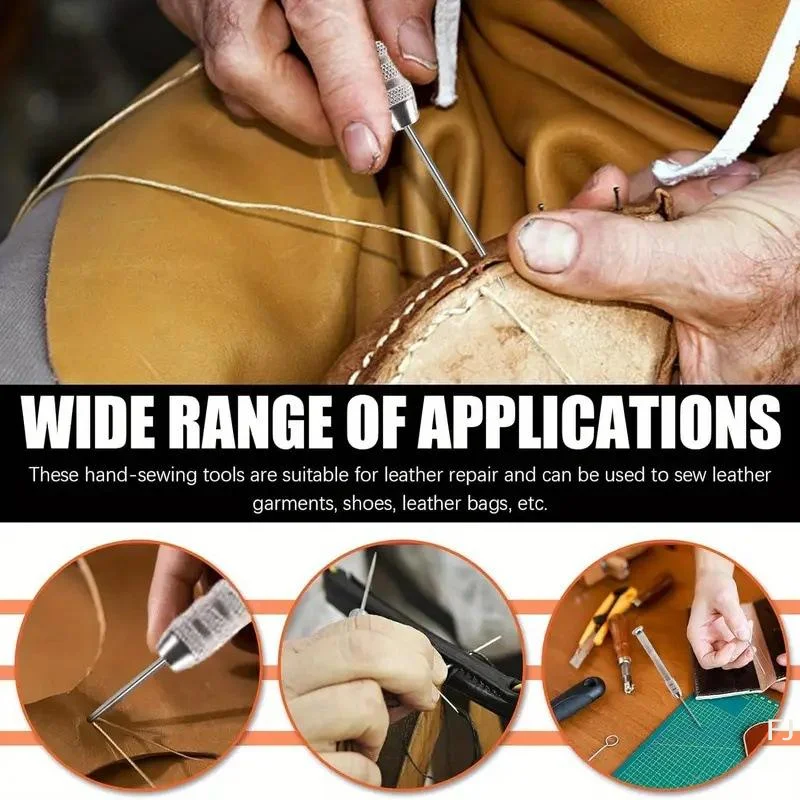 Professional Leather Sewing Awl Set Replaceable Multifunctional Repair Tool Kit for Shoe Fixing Leather Stitching Craft Making