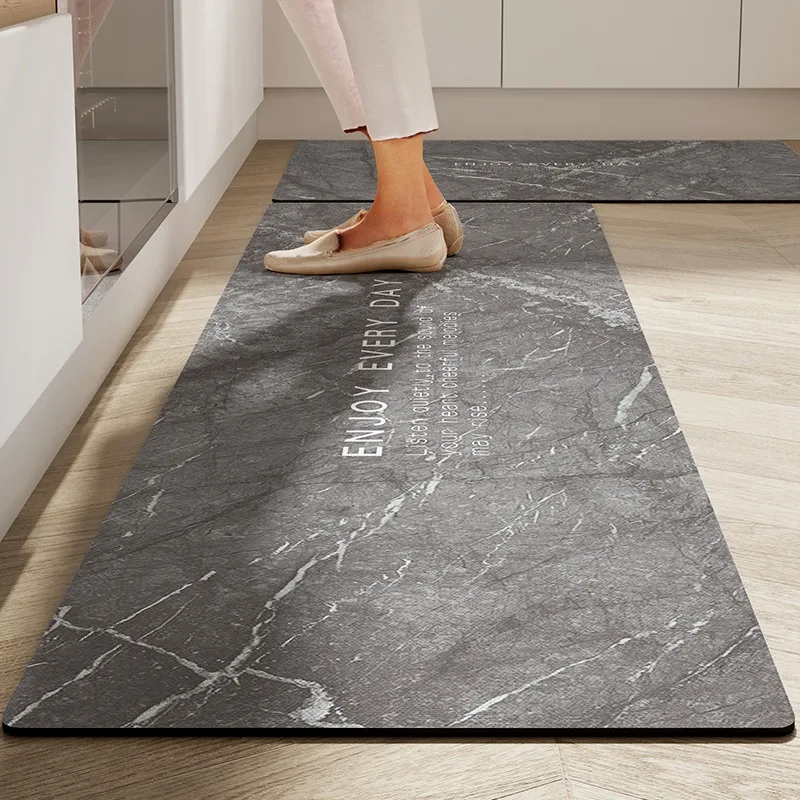 

Kitchen Floor Mat Home Decoration Marble Pattern Carpet Anti-slip Waterproof Pvc Leather Rug Oil-proof 주방 카펫 Alfombra De Cocina