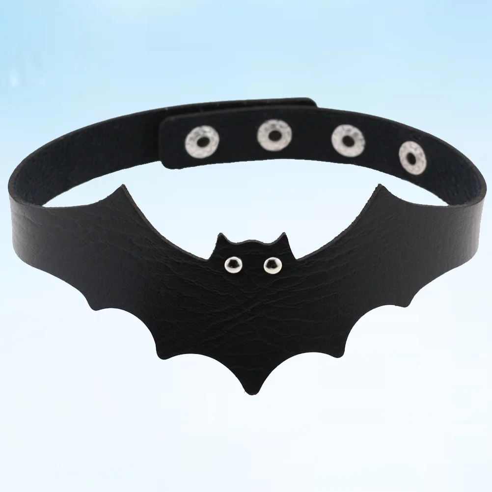 

Fashionable PU Bat Choker Black Necklace Punk Female Neck Strap Attractive Elegant Birthday Valentine's Day Gift