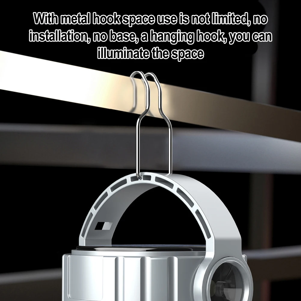 Brightness Adjustable Torch Camping Light LED Solar Lantern Brightness Control Compact Design Lightweight Lamp
