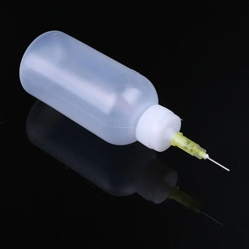 1pc 50ml Clear Liquid Bottle For Rosin Solder Paste With 1 Needle New Drop Shipping