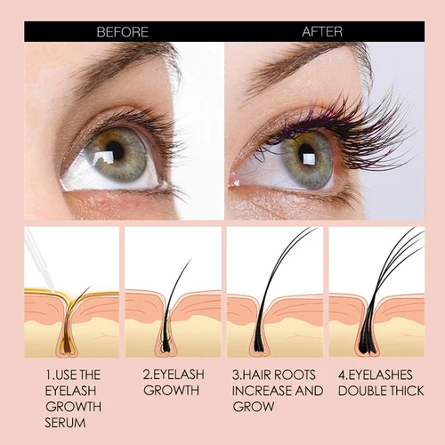 Imagen 2 del producto QIBEST-suero líquido para el crecimiento de pestañas, potenciador de pestañas, tratamiento de vitamina E, lifting de pestañas, máscara nutritiva para alargar los ojos