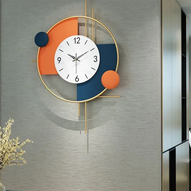 Nordic Silent Wall Clock Classic Quiet Battery Big Metal Clock Wall Modern Items Orologio Da Parete Living Room Decoration