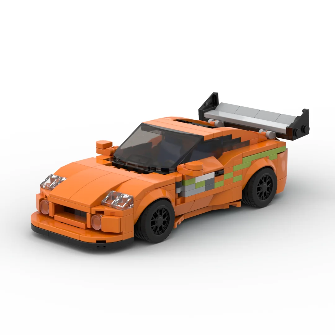 InhawBrick Moc Técnico Esporte Velocidade Corrida Supra MK4 Laranja Bloco de Construção de Carro Adultos Conjuntos de Tijolos Modelo Brinquedos para Meninos Crianças