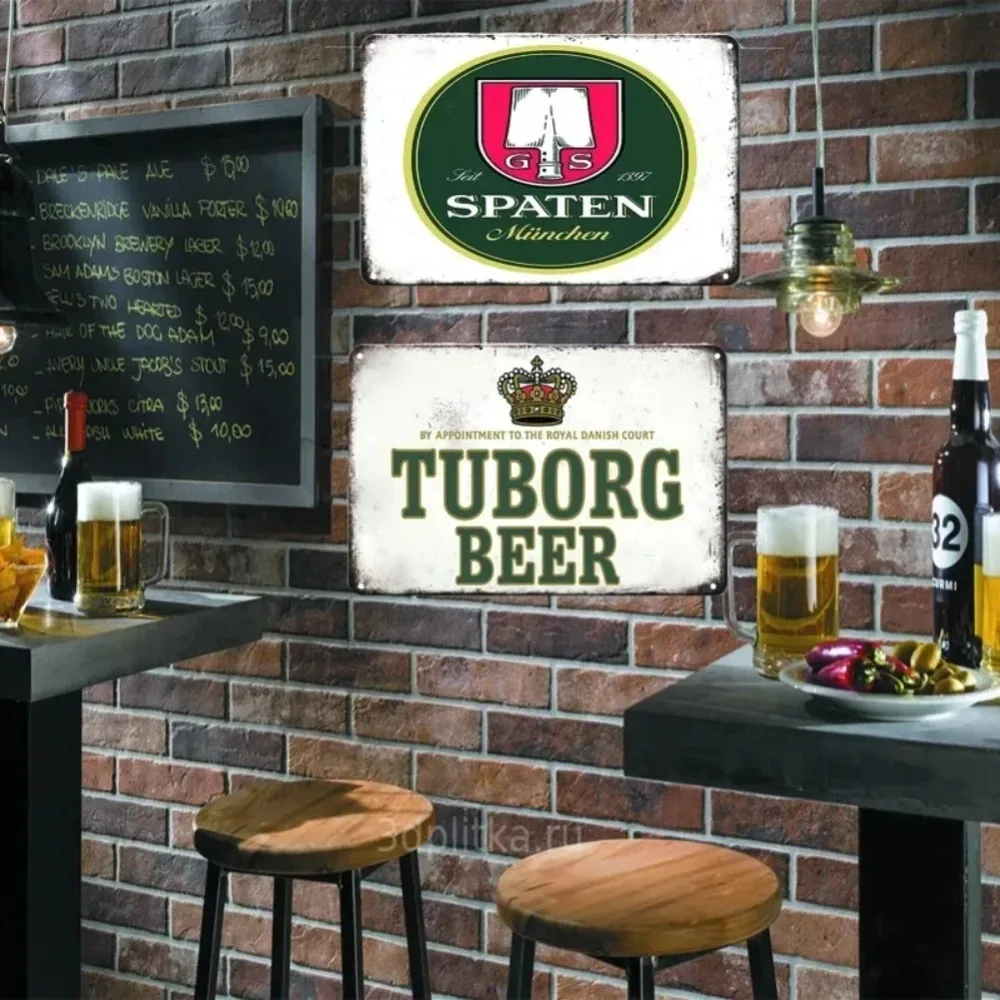 خمر ألمانيا بولانر البيرة القصدير تسجيل لبار مقهى رجل الكهف ديكور