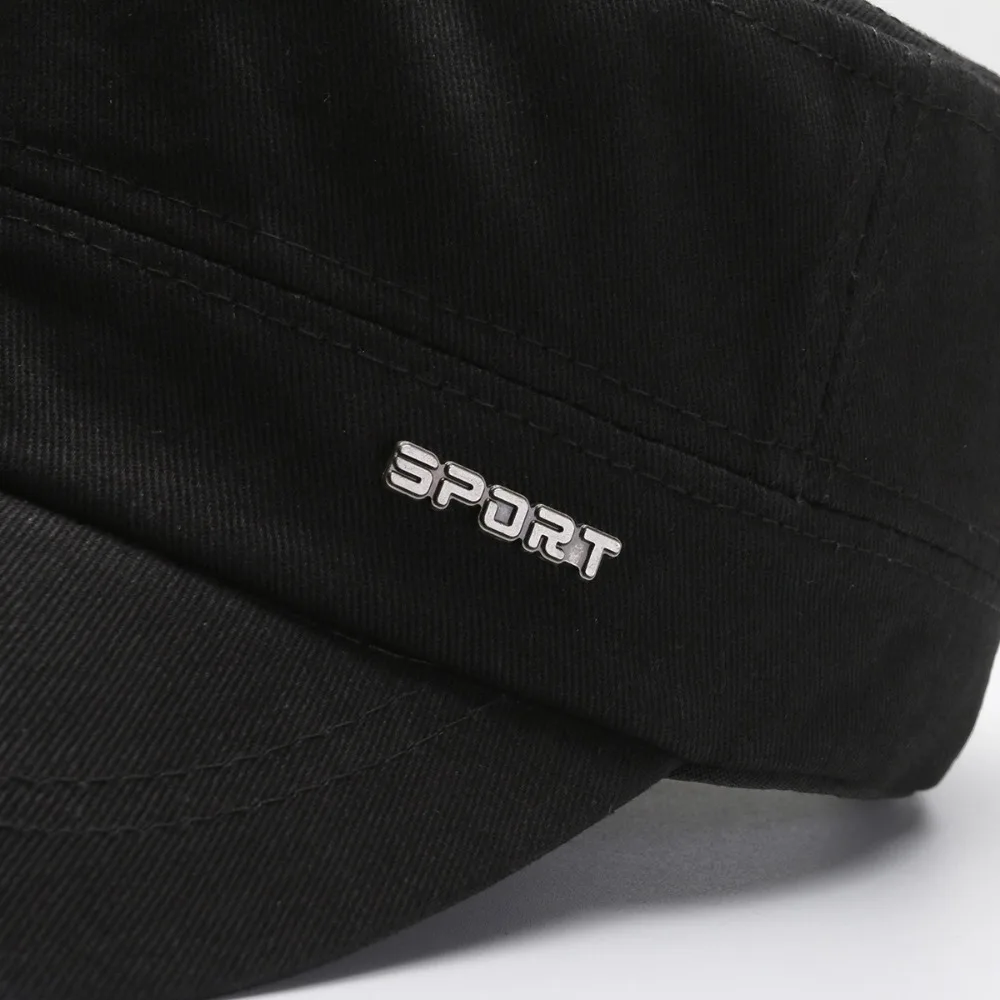 Topi Datar Pria Pinggiran Pendek Baru Topi Matahari Usia Menengah Dapat Disesuaikan Pelindung Matahari Musim Semi dan Musim Gugur