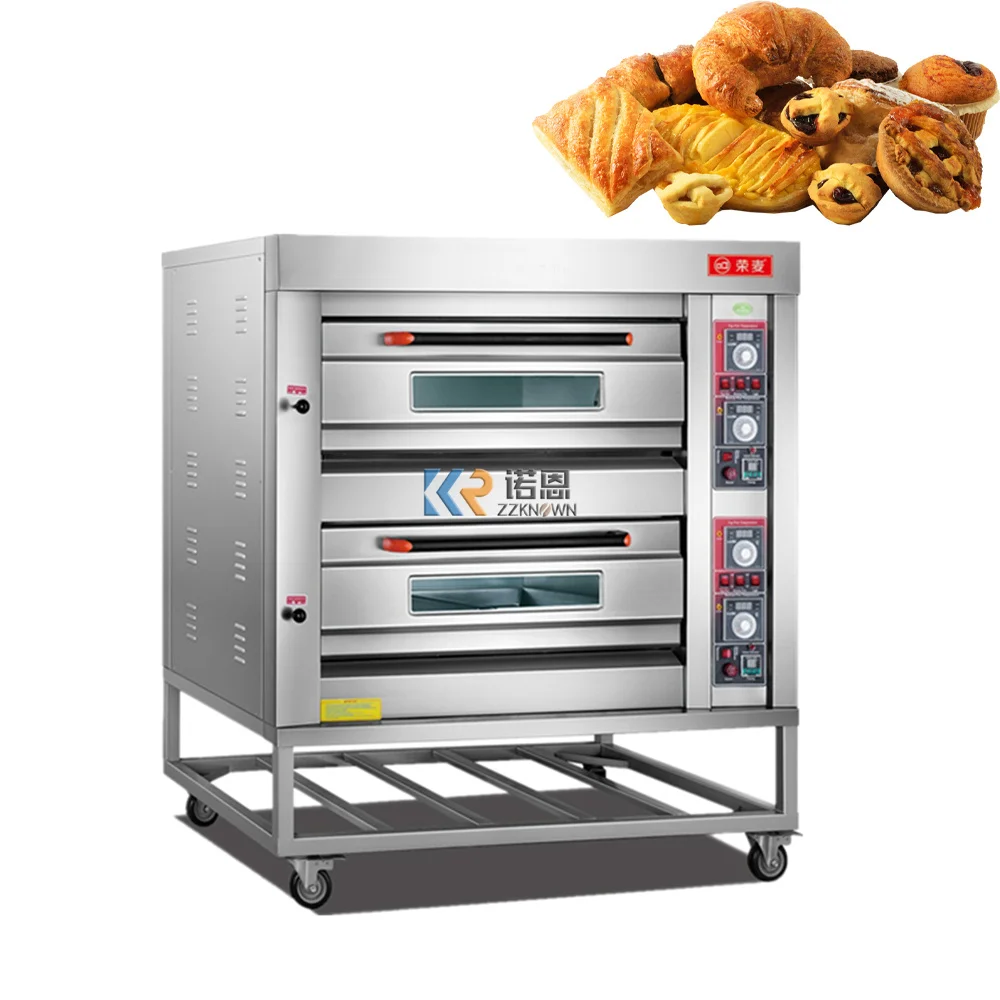 Automatic Bakery Equipment Baking Oven Prices Cake Commercial Gas Rotisserie Convectional 2 Decks 4 Trays