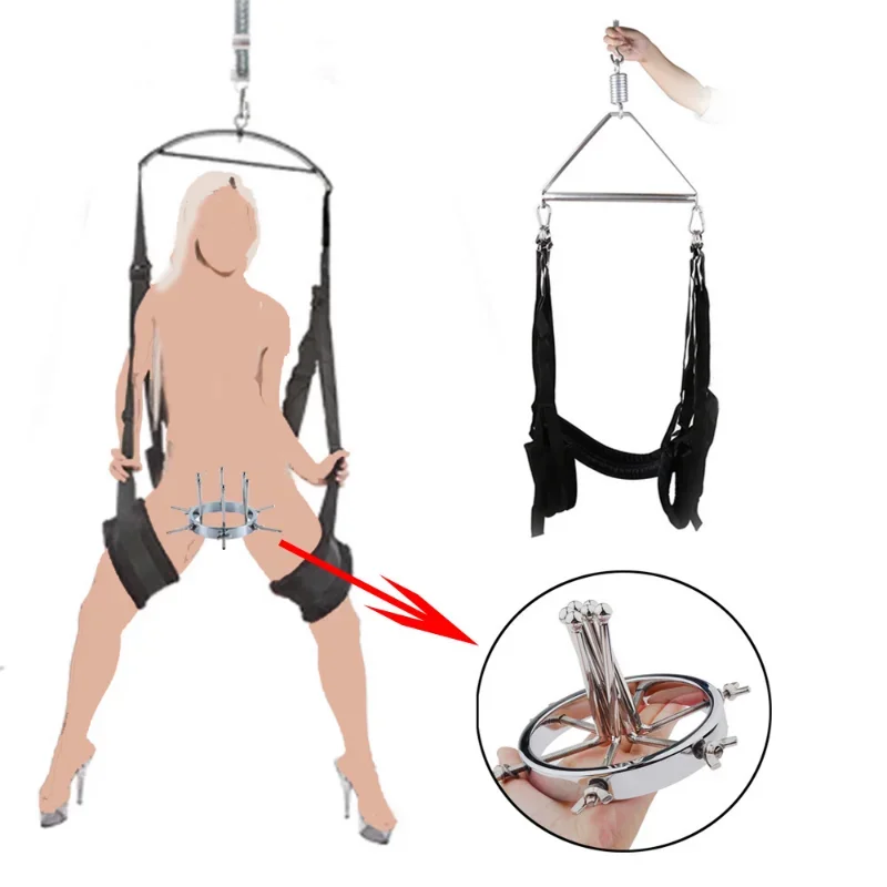 Sex Swing Suspended Swing Hanging Door Metal Tripod Stents Open Legs Aid Sexy Furniture Love Position Chair Sex Toys for Couples