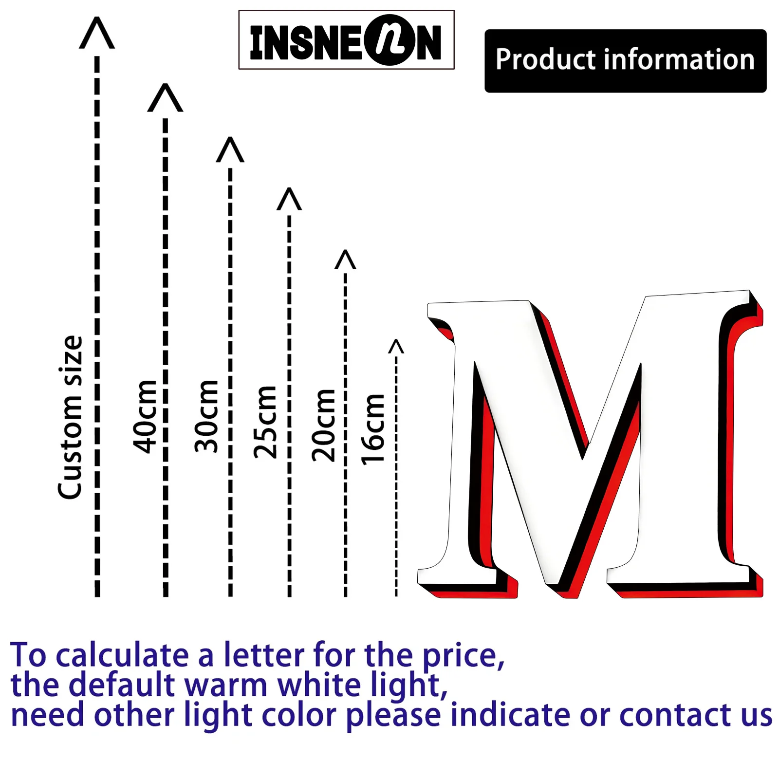 3D Printing Light Character para exterior e comercial, Iluminação LED personalizada, Publicidade Door Plate Backlight, Luz LED interior para o mercado