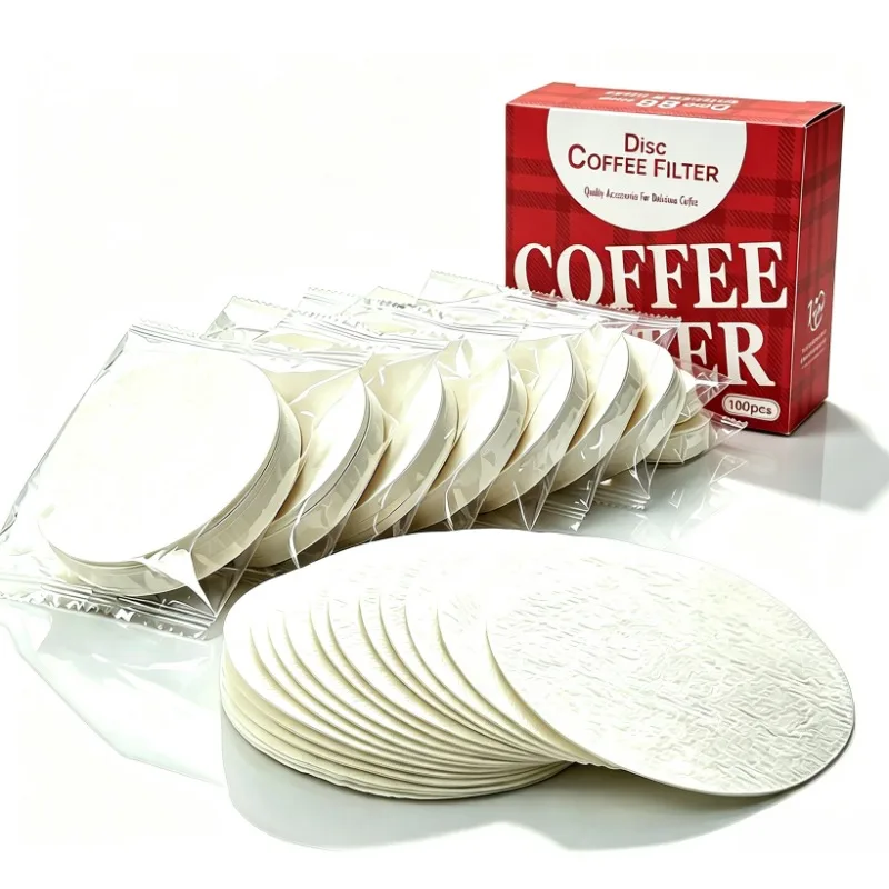 600-1200 Pcs Round Disposable Coffee Filters Paper for Aeropress Coffee Makers,51/53/56/58/60/64/68mm (White)