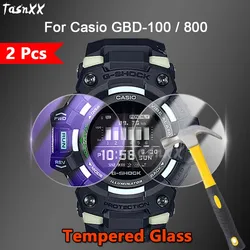 2Pcs For Casio GBD-100 GBD-800 GBD 100 Smart Watch 2.5D Slim Clear / Anti Purple Light 9H Tempered Glass Screen Protector Film